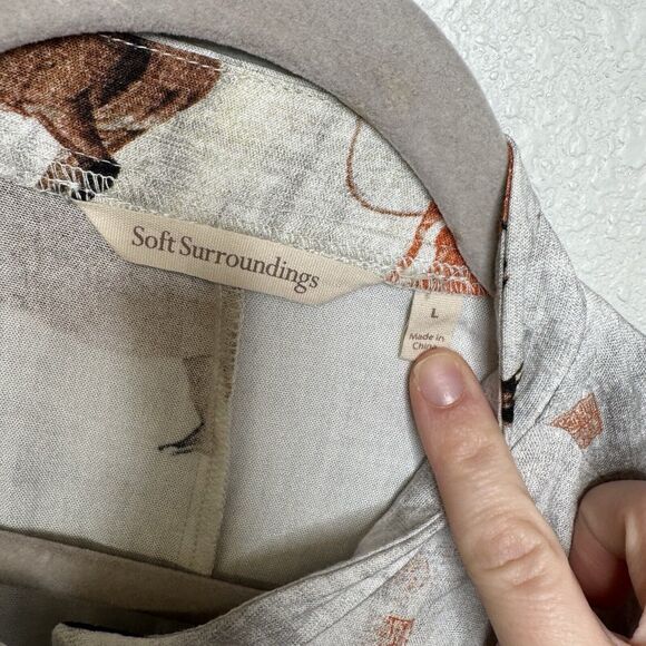 Soft Surroundings Song Dynasty Button Up Shirt Top Tunic Blouse Size Large - Picture 4 of 6